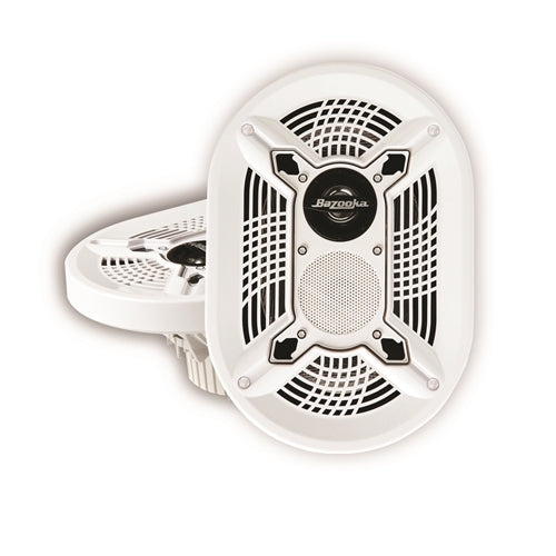 6" x 9" 4 ohm Marine Coaxial Speaker Pair - White